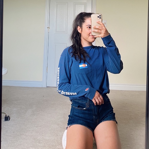 🦋 Colorado Long Sleeve Navy Pocket Tee - Picture 2 of 7